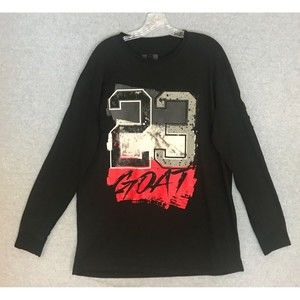 OG Hustle #23 GOAT Shirt Men’s XL Black Long‎ Sleeve Greatest Graphic on Arm Tee